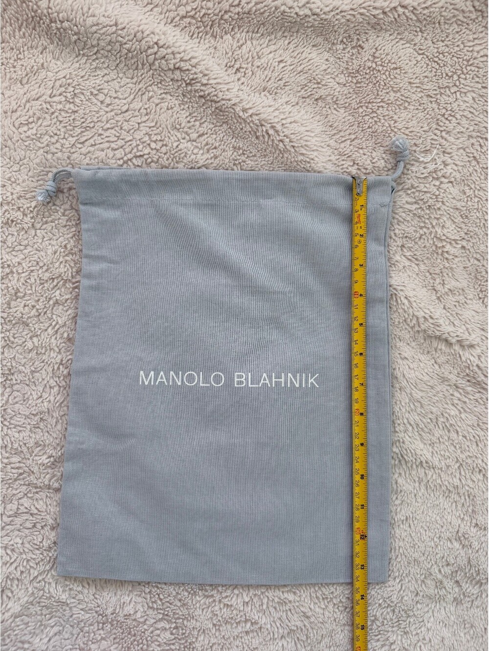 Manolo Blahnik Gray Cotton Drawstring Shoe Dust Bag Made in Italy 13" - Picture 2 of 4
